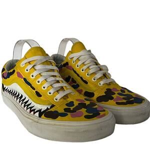 Vans Men's Custom Bape Sneakers Lace-Up Comfortable Yellow Multicolor Size 11.0